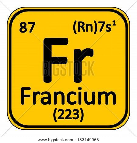 Periodic table element polonium icon on white background. Vector illustration.