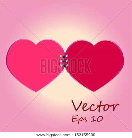 Happy Valentine's day card hearts light vector background