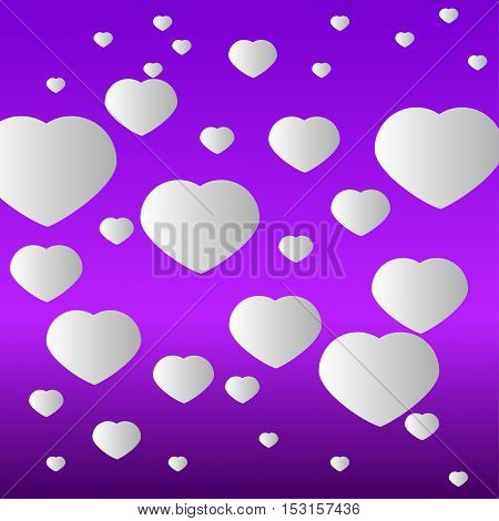 Happy Valentine's day card hearts light vector background