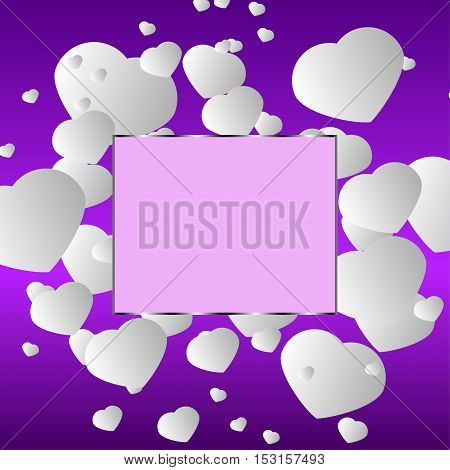 Happy Valentine's day card hearts light vector background