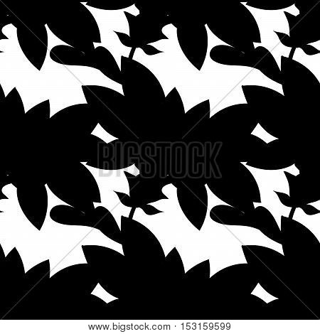 Floral seamless pattern on white background. Raster illustration.