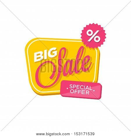 Abstract vector flat style sale banner discount icon