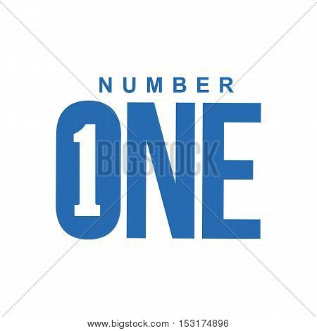 blue and white number one diagonal logo template, vector illustrations isolated on white background. Graphic logo with diagonal logo with three dimensional number one
