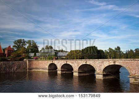 Beautiful Gisselfeld park palace and cloister, Denmark
