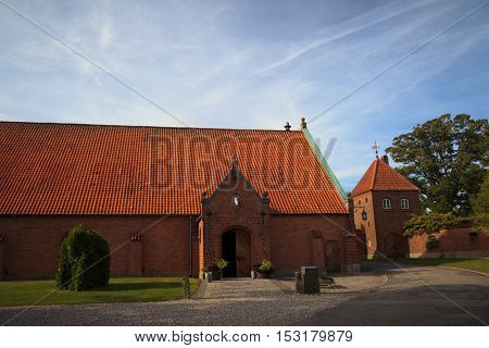Beautiful Gisselfeld park palace and cloister, Denmark