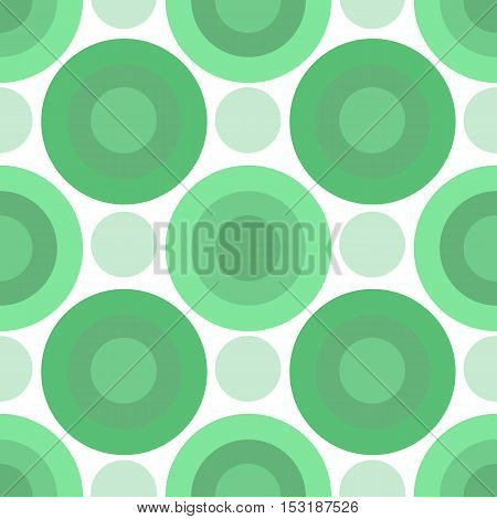 Green circles. Nice simple seamless pattern, made with green hue.