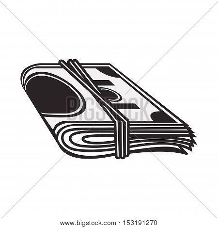 wad of cash. money bills icon over white background. vector illustration