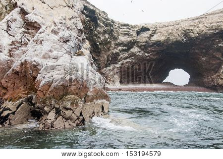 The Ballestas Islands are a group of small islands near the town of Paracas located within the Paracas District of the Pisco Province in the Ica Region on the south coast of Peru. Composed largely of rock formations and covering an estimated area of 0.12
