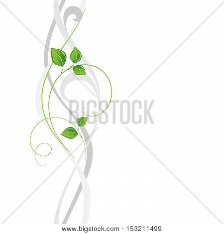 Beautiful seamless abstract floral background with green leaves . Vector illustration.