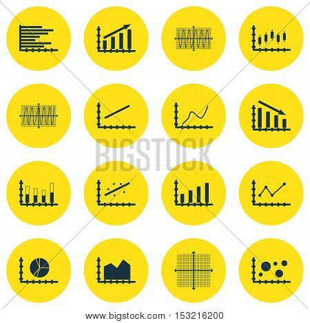 Set Of Graphs, Diagrams And Statistics Icons. Premium Quality Symbol Collection. Icons Can Be Used F