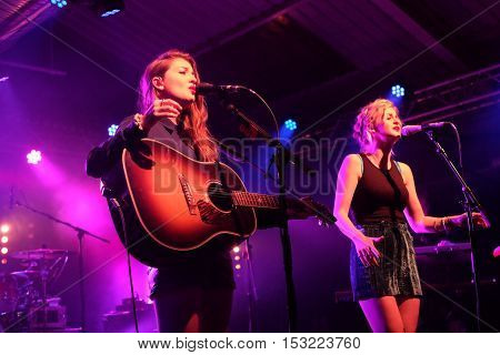 The Engine Rooms Southampton - October 21 2016:  British country duo Ward Thomas performing at the Engine Rooms