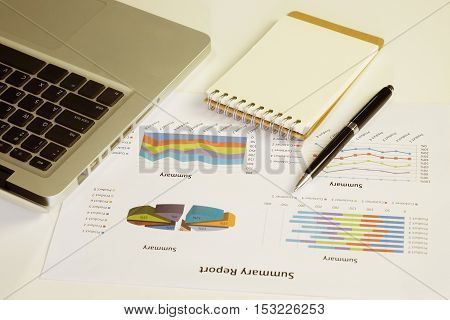 Document Financial Accounting On Office Accountant Desk