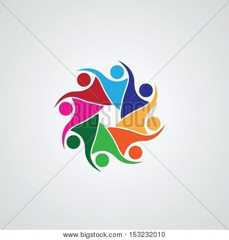 Teamwork Meeting 8. people icon. people friends logo concept vector icon. this icon also represents friendship, partnership cooperation unity,
