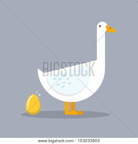 White goose and golden egg. Business concept