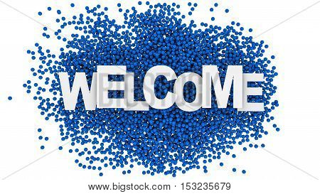 Welcome sign over colorful background. 3d illustration.