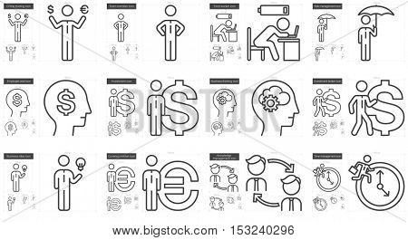 Business vector line icon set isolated on white background. Business line icon set for infographic, website or app. Scalable icon designed on a grid system.