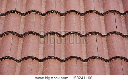 Brown roof tile texture pattern at top