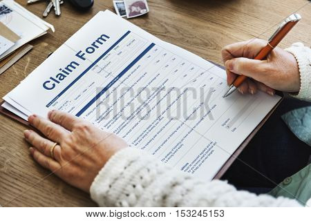 Claim Form Document Refund Indemnity Concept