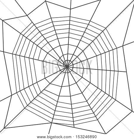 Spider web, spiral orb web type. Halloween decoration. EPS 10