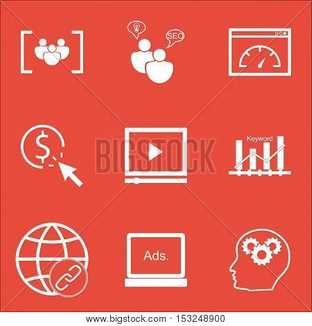 Set Of Marketing Icons On Digital Media, Ppc And Connectivity Topics. Editable Vector Illustration.
