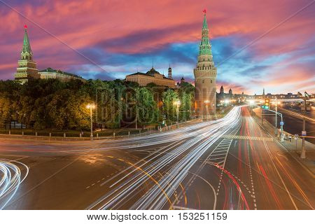 Panoramic view kremlin. Moscow city, Russia .