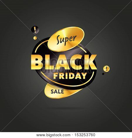 Black Friday sale black sticker vector isolated. Discount or special offer price sign on Black Friday. Sale vector banner. Promo offer. Sale sticker. Discount sticker. Special offer sale sticker in flat style. Discount tag. Special offer banner.