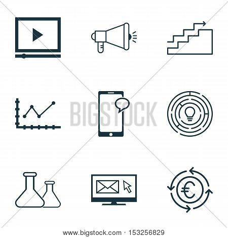 Set Of 9 Universal Editable Icons. Can Be Used For Web, Mobile And App Design. Includes Icons Such A