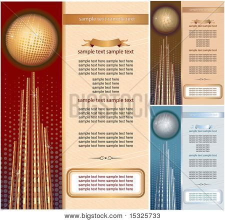 Sizin diploma/sertifika için vektör şablon kümesi.Altın, gümüş, bronz zemin - CMYK içerir