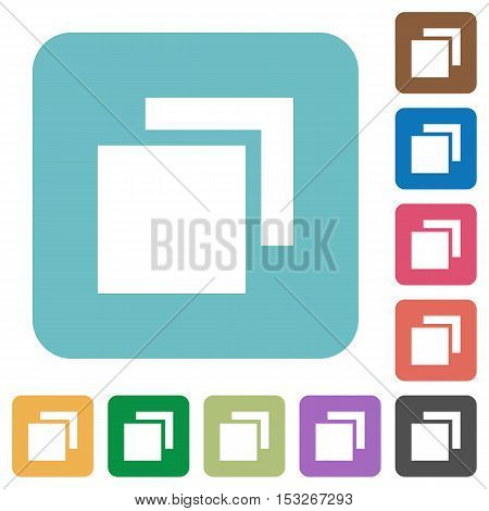 Overlapping elements flat icons on color rounded square backgrounds