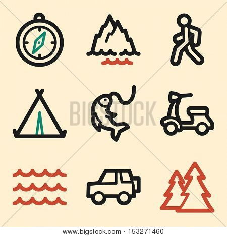 Vacation icon, transport vector web sign.  Trip mobile icon. Iinfographics symbols.