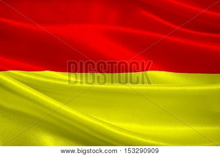 Flag of Wroclaw is the largest city in Poland. 3d illustration