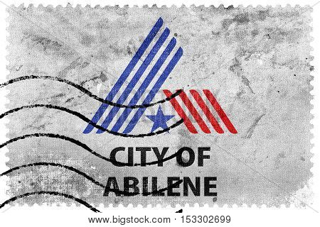 Flag Of Abilene, Texas, Usa, Old Postage Stamp