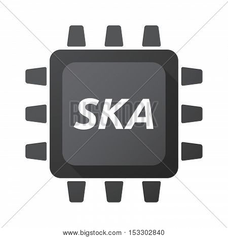 Isolated Central Processing Unit Icon With    The Text Ska