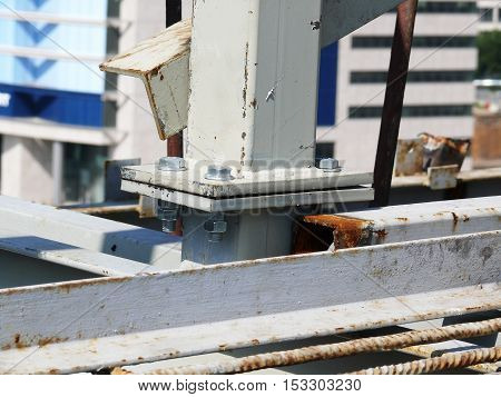metal construction on the roof of the building.