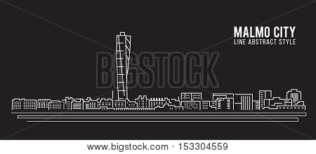 Cityscape Building Line art Vector Illustration design - Malmo city
