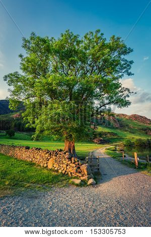 Breathtaking Dusk At Lake In District Lake, England