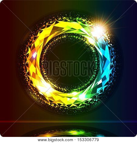 Abstract background with a crystal. Eps10. Sparkling circle.