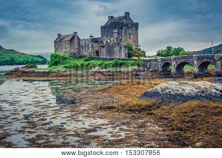 Wonderful Dusk Over Loch At Eilean Donan Castle, Scotland