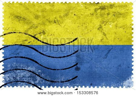 Flag Of Latacunga, Ecuador, Old Postage Stamp
