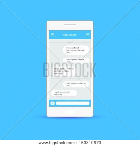 Vector application with chat boxes Messenger Duologue window