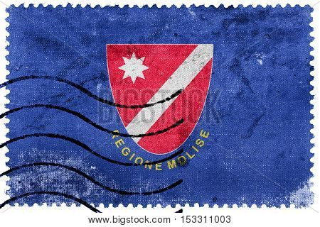 Flag Of Molise Region, Italy, Old Postage Stamp