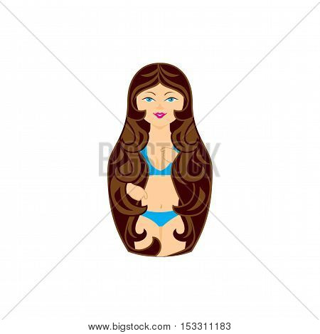 Vector russian doll Flat style eps jpg