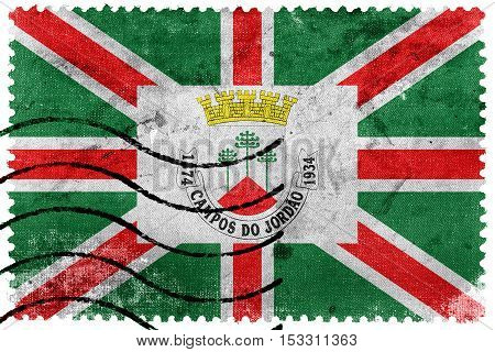 Flag Of Municipio De Campos Do Jordao, Sao Paulo, Brazil, Old Postage Stamp