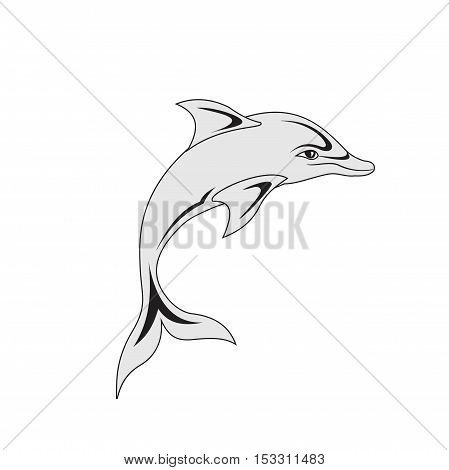 Vector icon Dolphin Flat style eps jpg