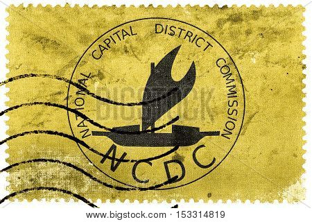 Flag Of Port Moresby, Papua New Guinea, Old Postage Stamp