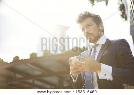 businessman with smart phone