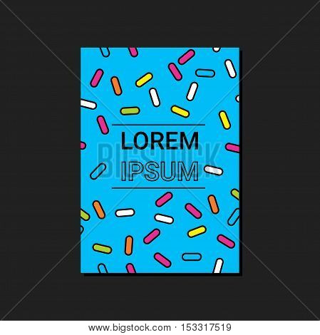 Colorful geometric shapes on blue background. For business cardposterflyerBrochure cover design.