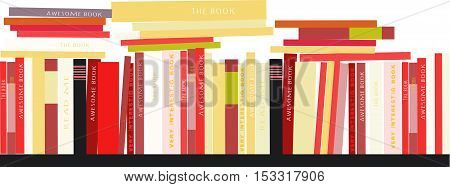 Bookshelves with books. Vector illustration n flat style