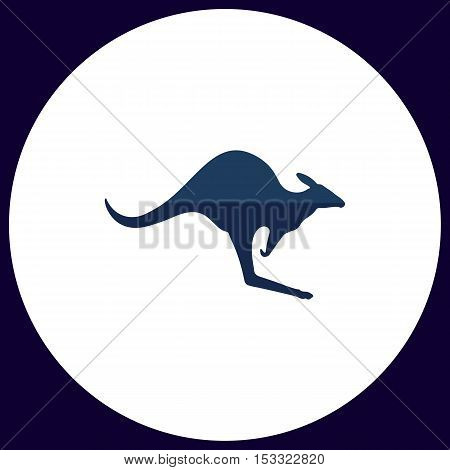 Kangaroo Simple vector button. Illustration symbol. Color flat icon
