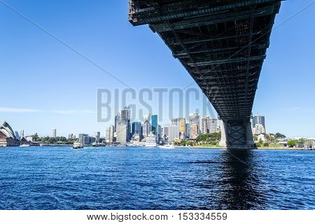 Iconic Sydney Harbour Bridge From Underneath